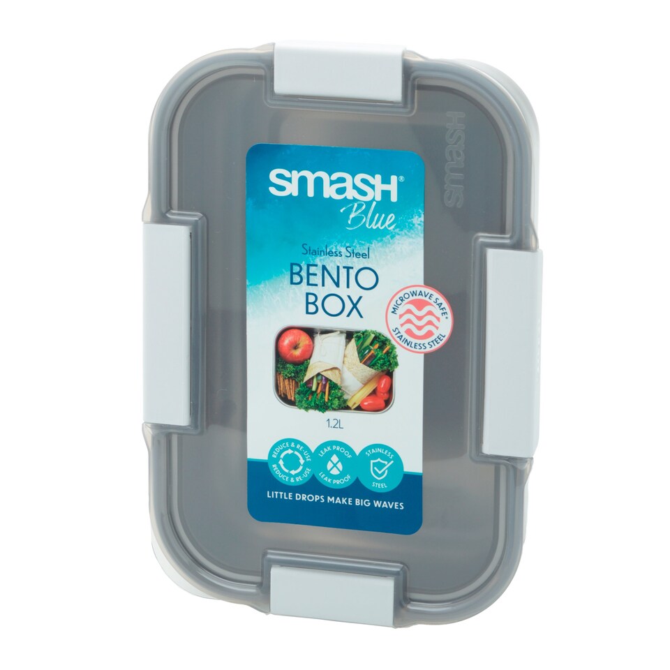 Smash Grey Stainless Steel Bento Box 1.2L Tesco Groceries