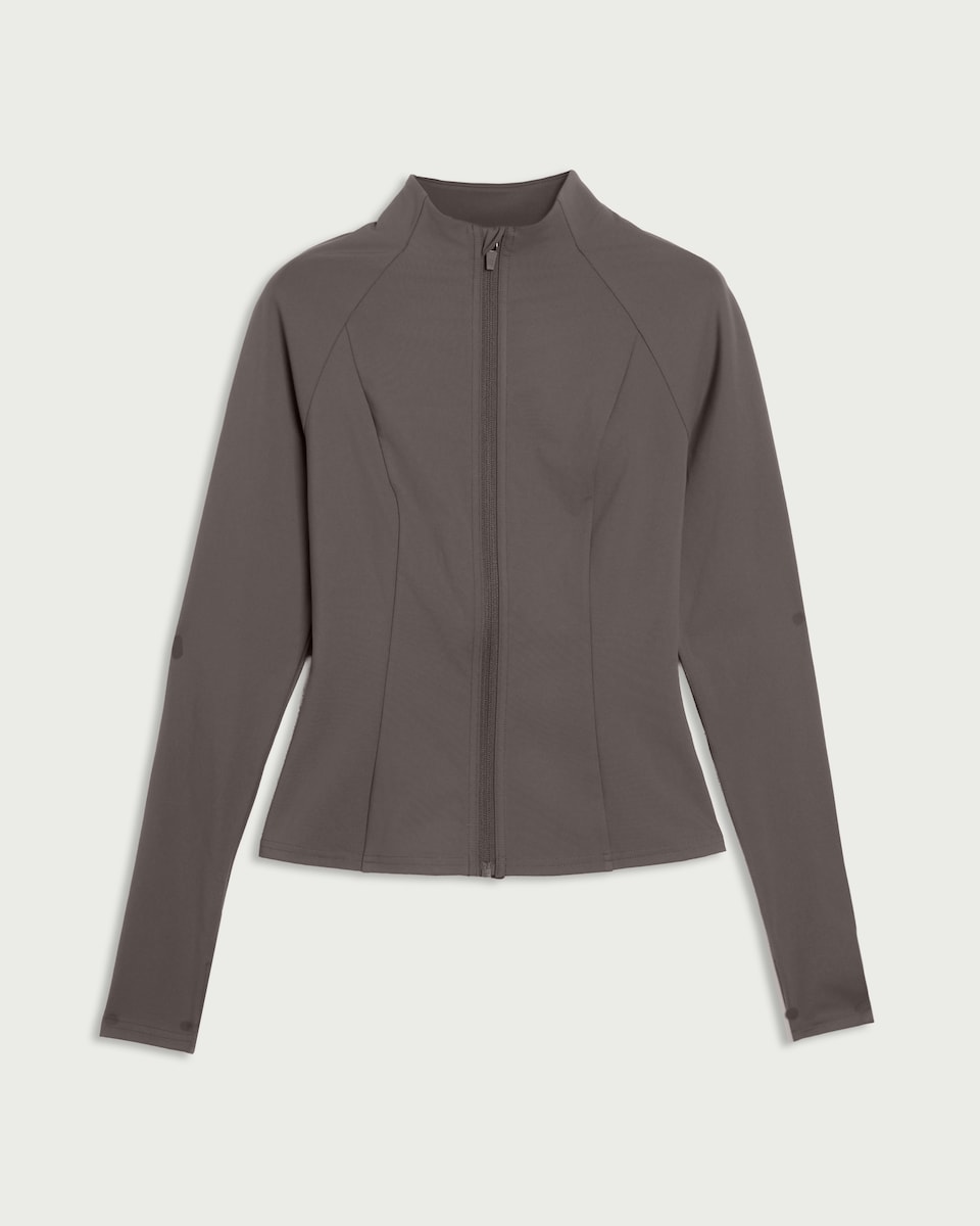 image 1 of F&F Active EVERYHOUR Zip Up Jacket in Chocolate
