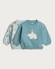 image 1 of F&F Baby 2-Pack Cotton Rich Arctic Print Sweatshirts in Turquoise