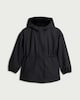 image 4 of F&F Girls Cinched Waist Hooded Raincoat in Black