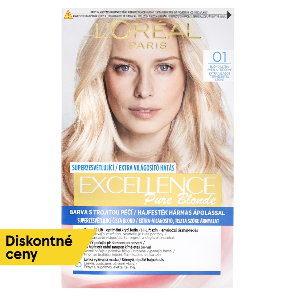 L'Oréal Paris Excellence Créme 01 , blond ultra svetlá prírodná, 72 +48 +12 +60 ml