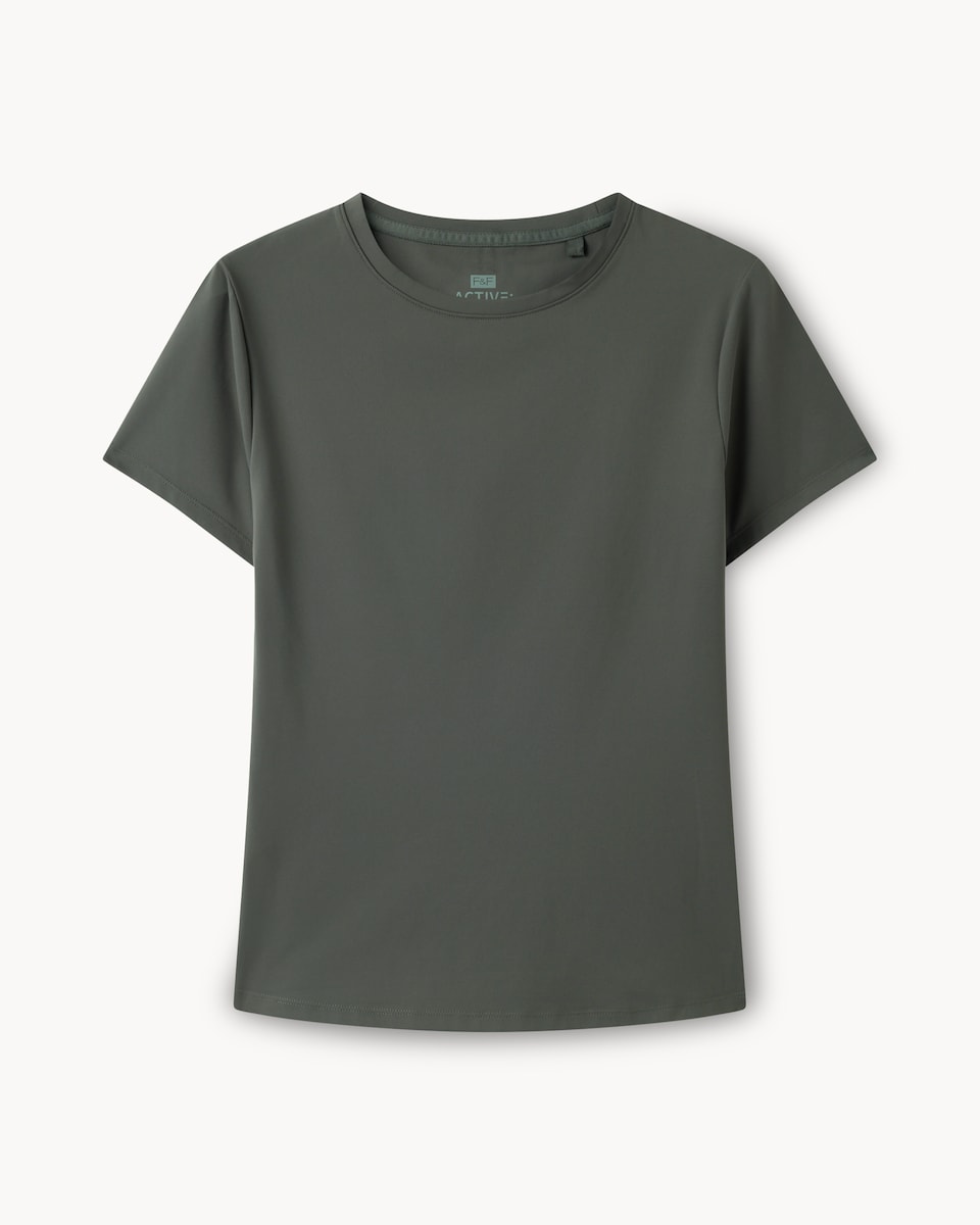 image 1 of F&F Active EVERYHOUR Short Sleeved T-Shirt  in Khaki