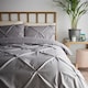 image 3 of Cosmoliving Grey Pintuck Duvet Set Kingsize