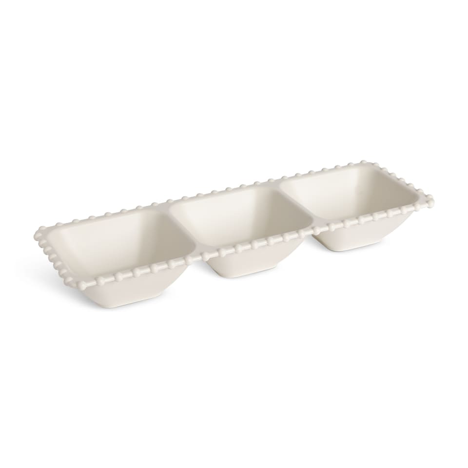 image 1 of Core Kitchen Cream Plastic Bobble 3 Section Dish