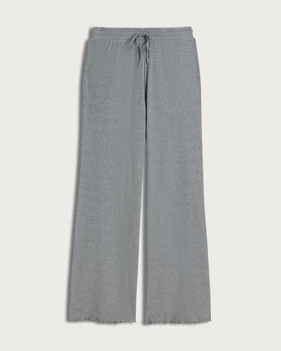 image 1 of OH ME OH MY Cotton Rich Wide Leg Drawstring Co-ord Trousers in Grey