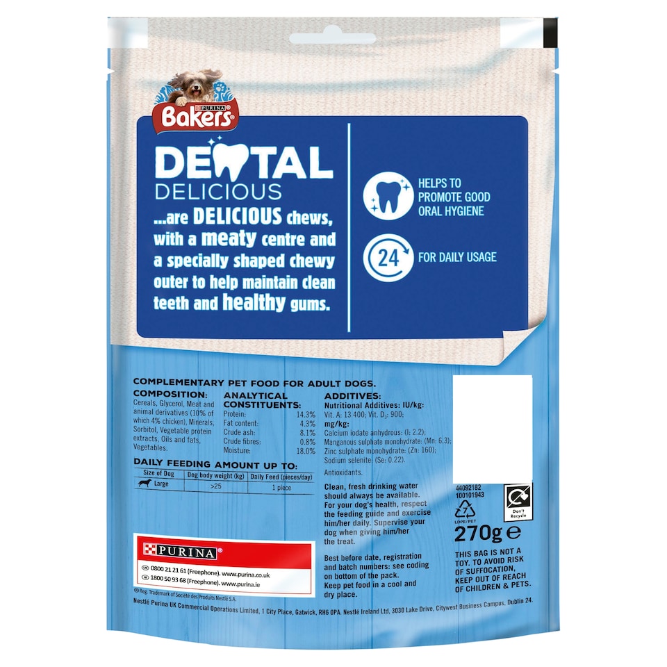 image 1 of Bakers Dental Delicious Large Chicken 270G