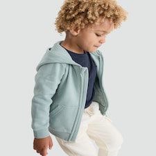 F&F Boys Cotton Rich Zip Through Hoodie in Mint