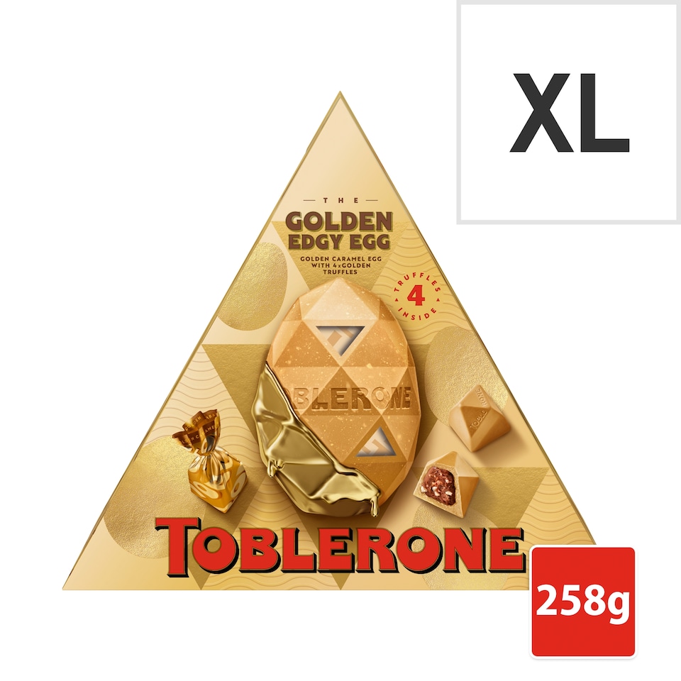 Toblerone Golden Edgy Egg with Golden Truffles 258g