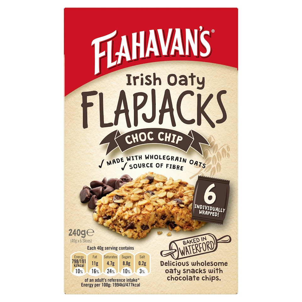 Flahavans Flap Jack Chocolate Chip 240G