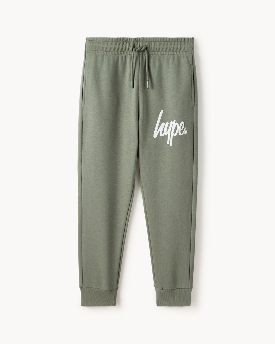 image 1 of Hype Cotton Rich Cuffed Joggers in Khaki