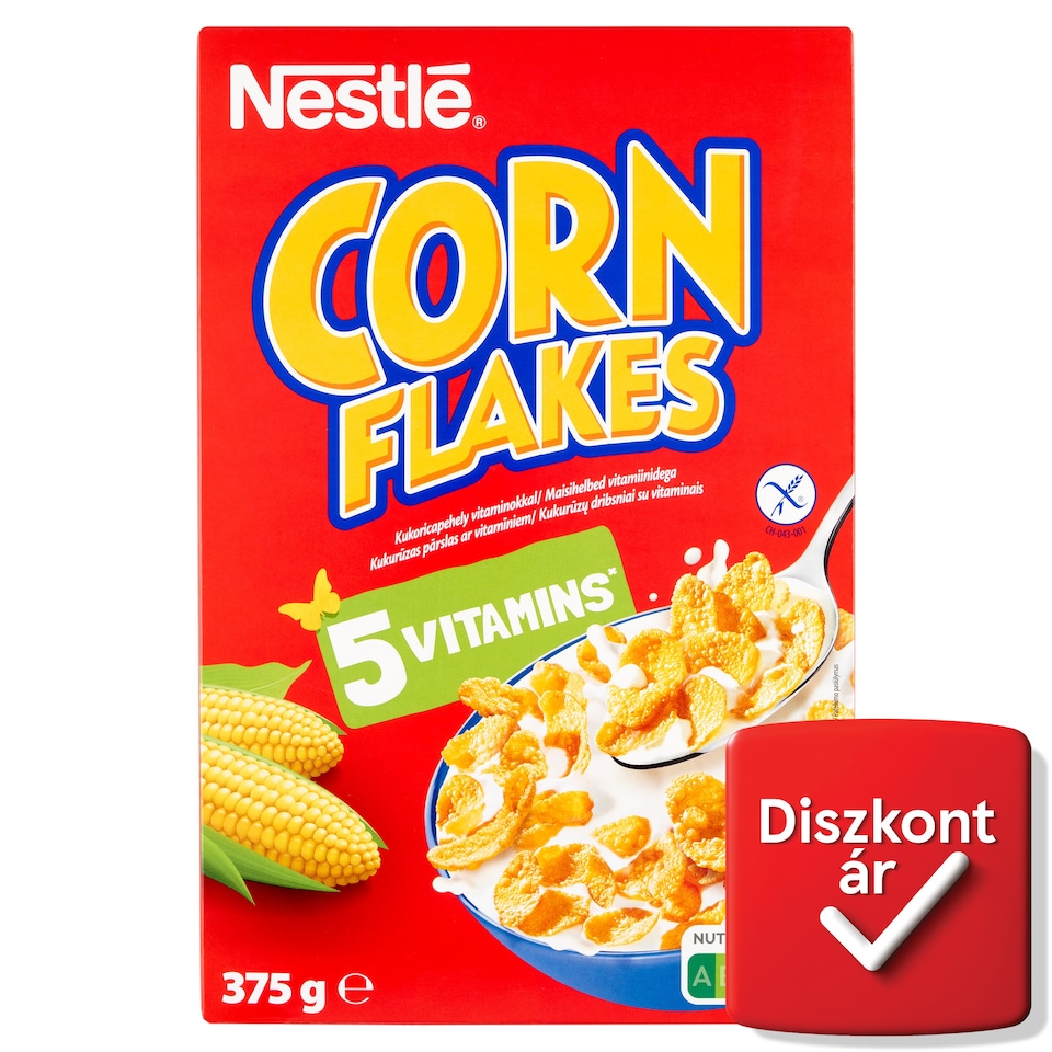 Corn Flakes gluténmentes ropogós kukoricapehely vitaminokkal 375 g  1. kép