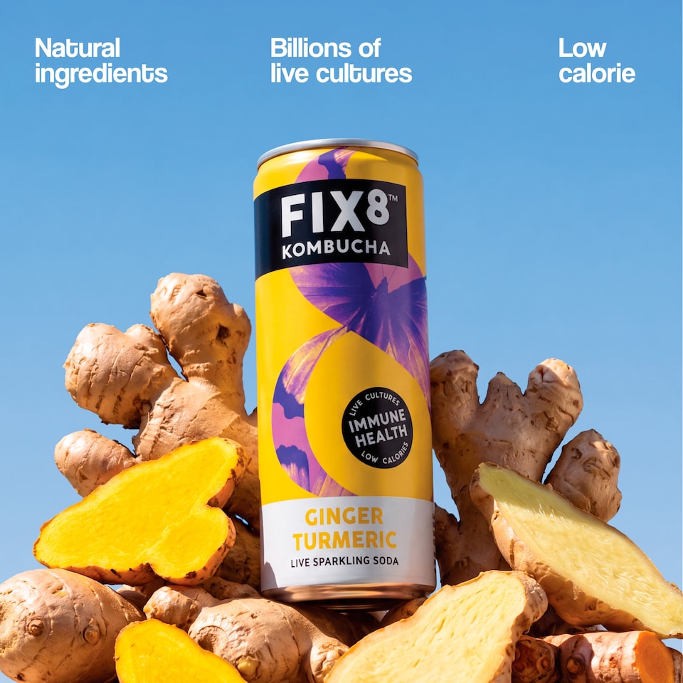 image 1 of FIX8 Kombucha Ginger Turmeric 4 x 250ml