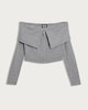 image 4 of OH ME OH MY Ribbed Off Zip Through Co-ord Top in Grey