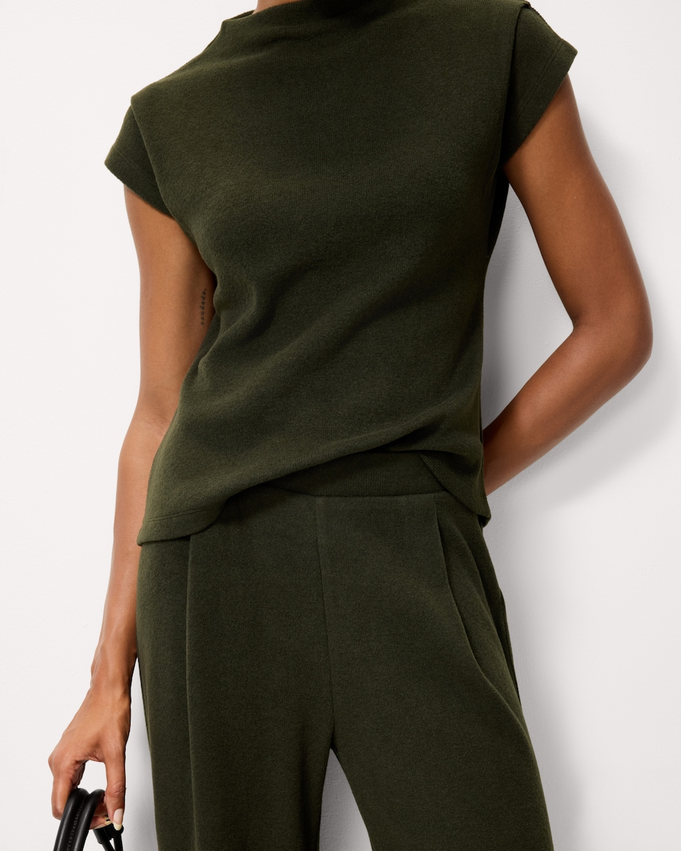 image 1 of F&F Brushed Pleated Sleeve Co-ord Top in Olive
