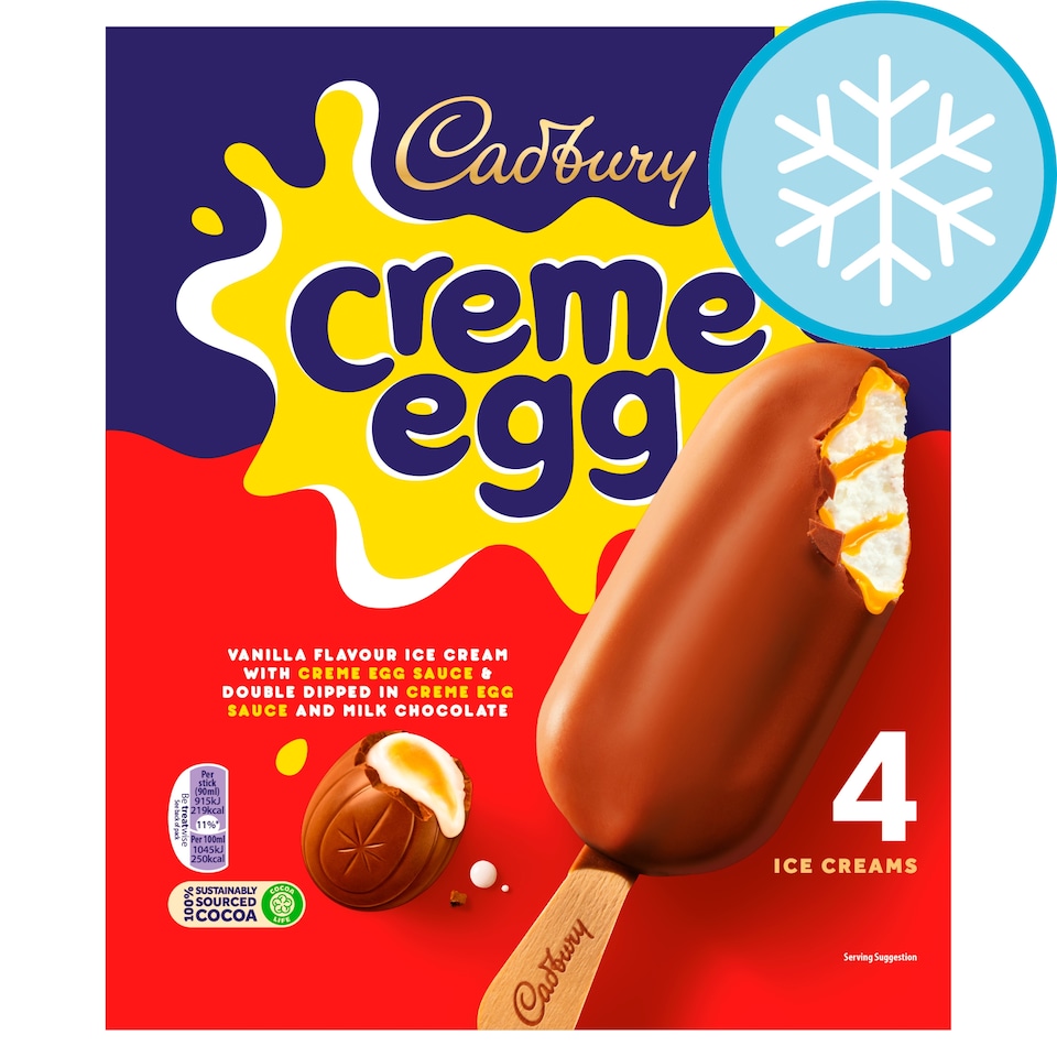 Cadbury Creme Egg Ice Cream Sticks 4x90ml