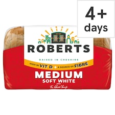 Roberts Medium Soft White Loaf with Vitamin D, Fibre 800g