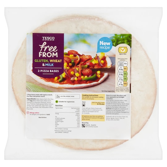 Tesco Free From Pizza Bases 2 Pack