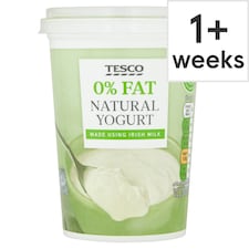 Tesco O% Fat Natural Yoghurt 500G