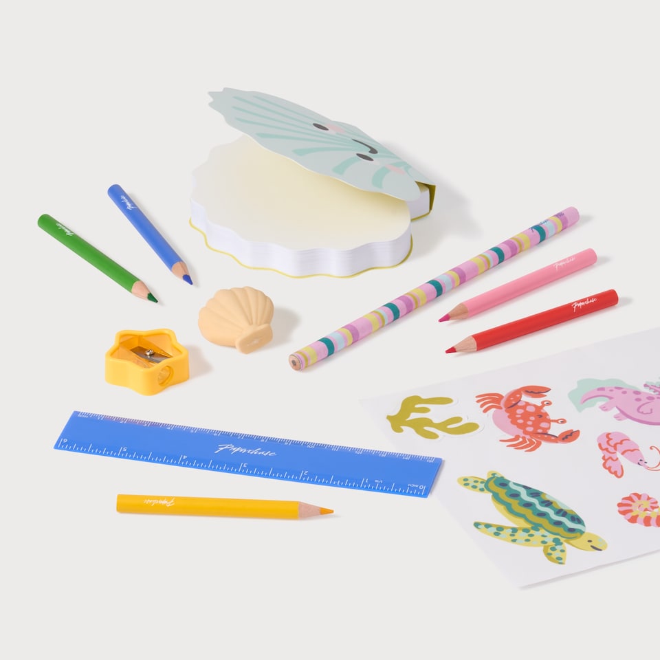 image 1 of Paperchase Happy As a Fish Mini Colouring Set