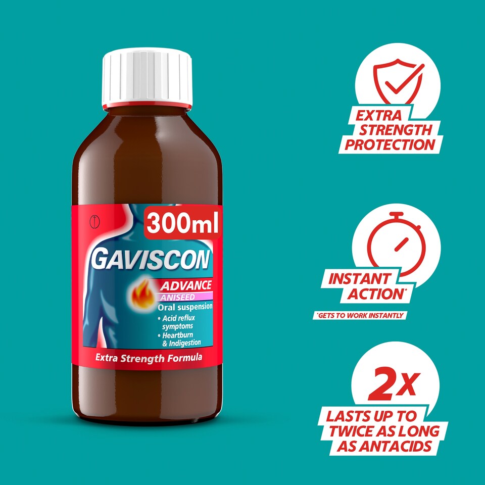 image 1 of Gaviscon Advance Liquid Heartburn Relief Aniseed 300ml