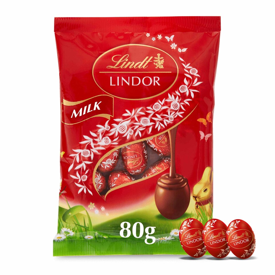 image 1 of Lindt Lindor Milk Chocolate Eggs 80G