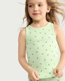 F&F Girls 2-Pack Cotton Rich Watermelon Print Vests in Multi