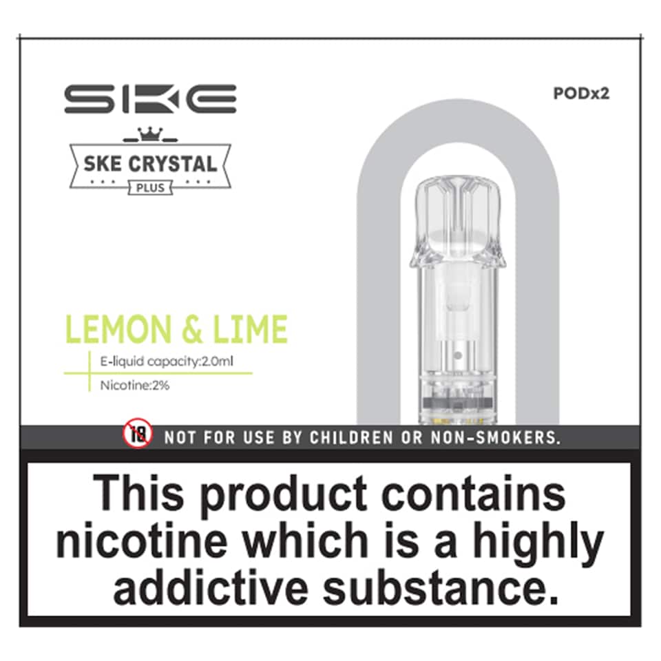SKE Crystal Plus Pods - Lemon & Lime 20mg 2x2ml