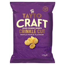 Tayto Craft Crinkle Cut Handcooked Triple Pickle Flavoured Crisps 125g