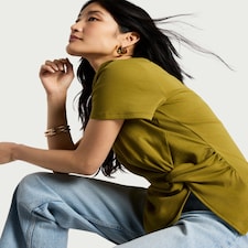 F&F Pure Cotton Twist Side T-Shirt in Green