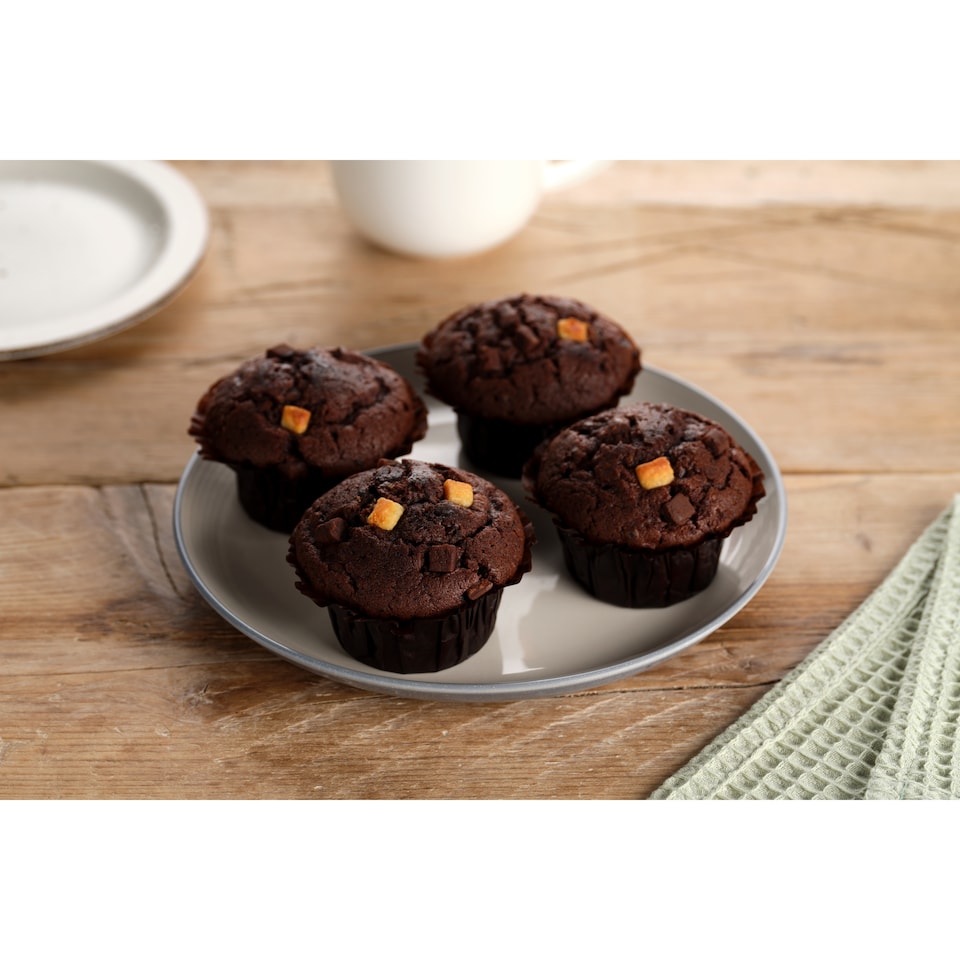 image 1 of Tesco Soft & Fluffy Triple Chocolate Muffins 4 Pack