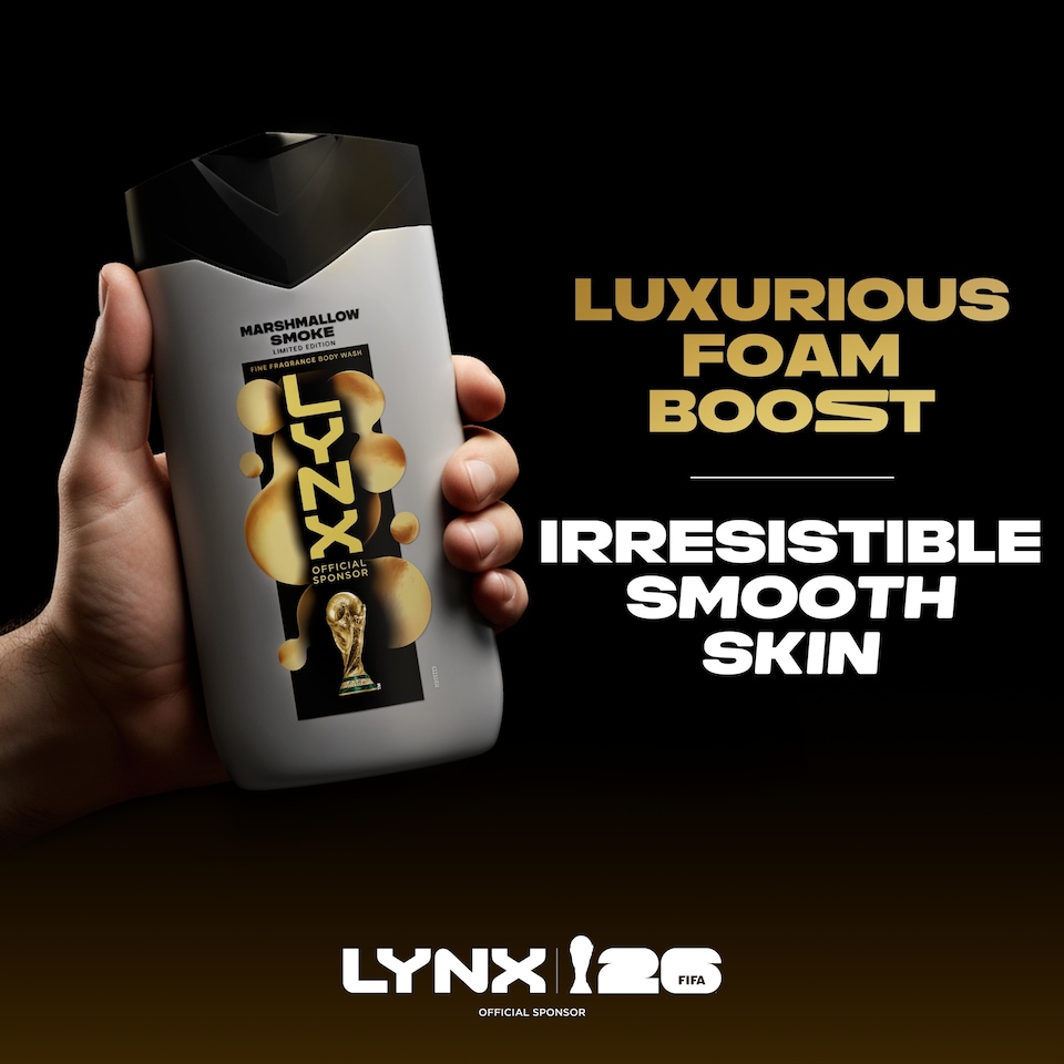image 1 of Lynx Fine Fragrance Marshmallow Smoke Premium Shower Gel Body Wash for Men 400ml