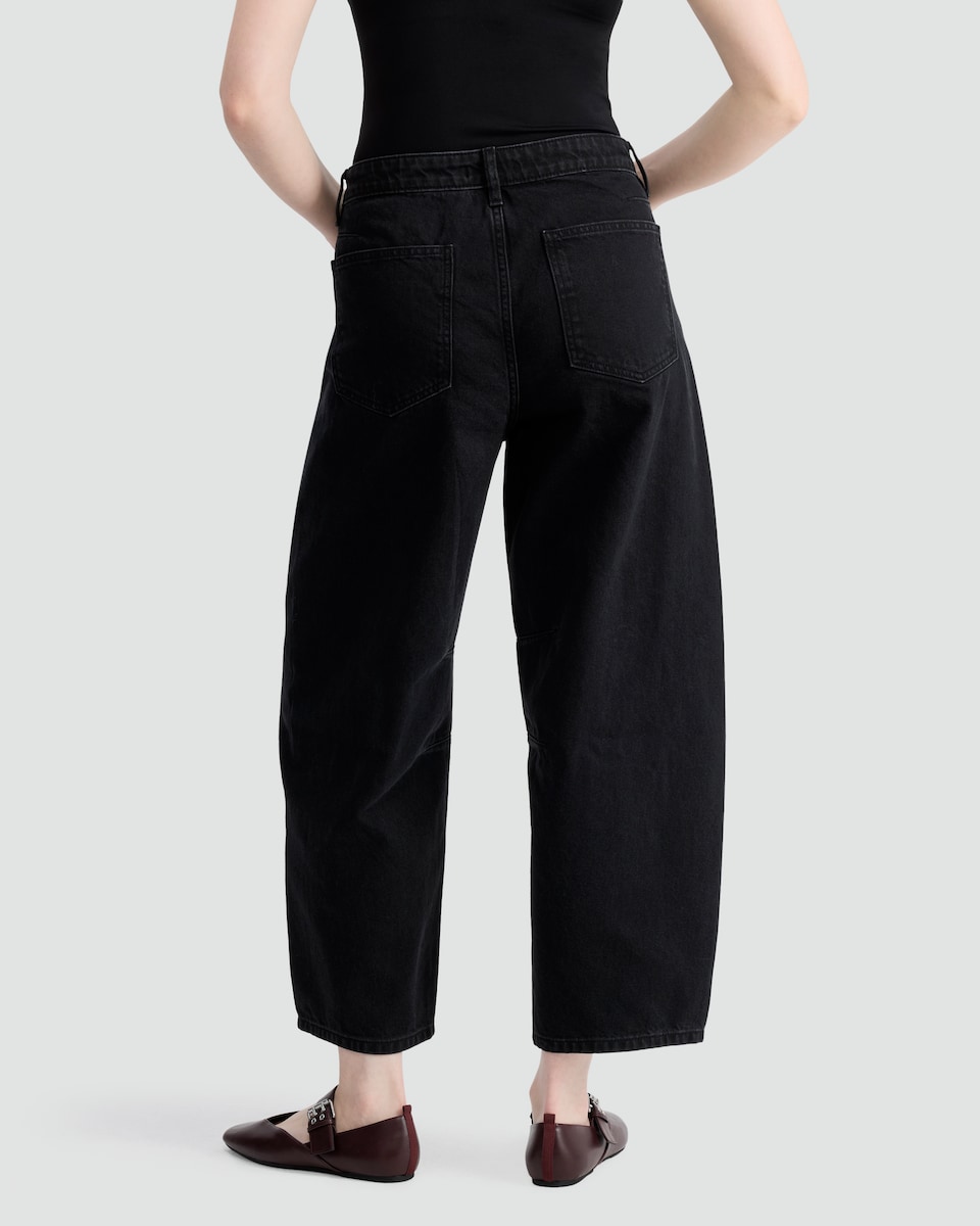 image 1 of F&F Barrel Leg Jeans in Black
