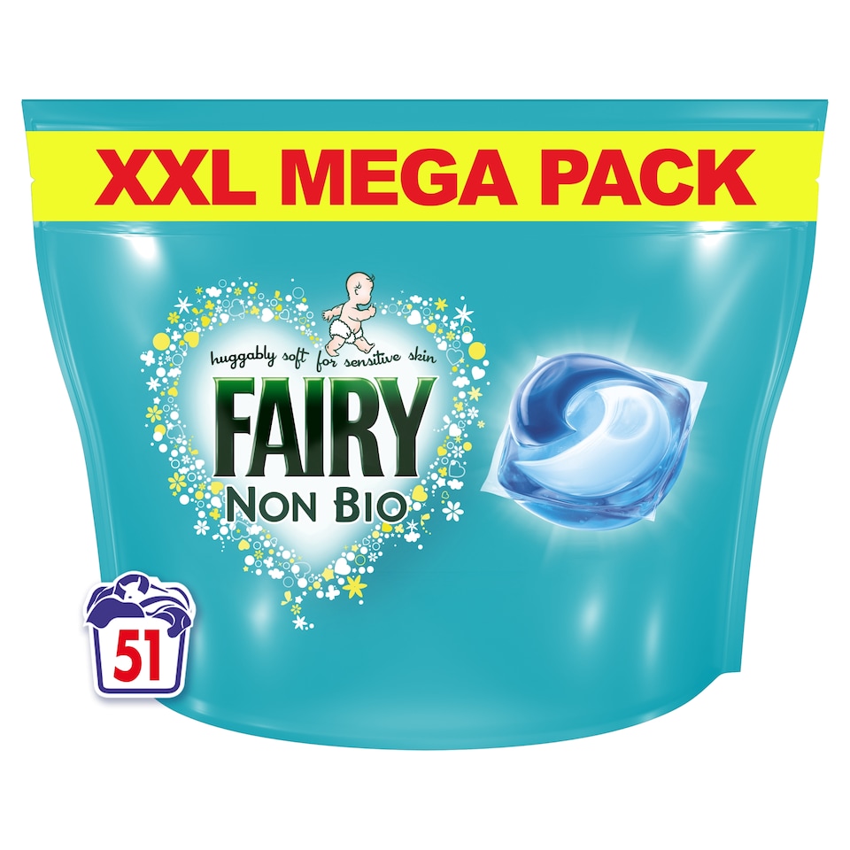 image 1 of Fairy Non Bio Washing Pods 51 Washes 1178.1g