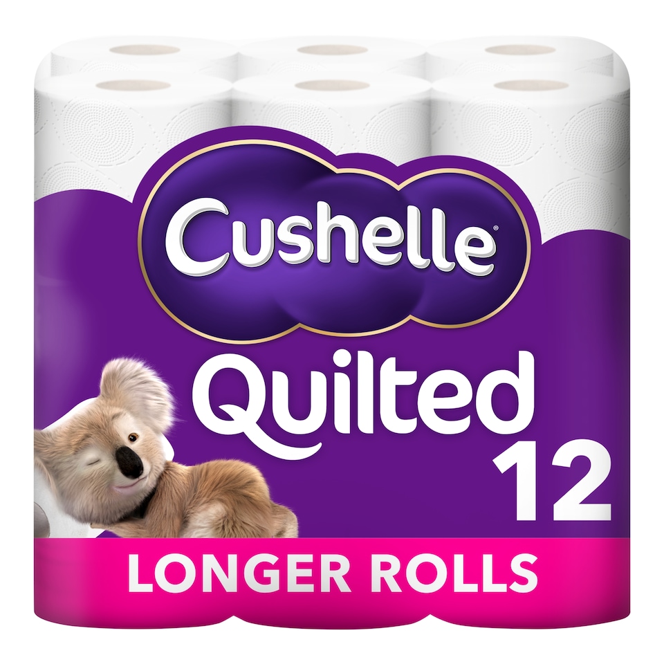 image 1 of Cushelle Quilted 50% Longer Lasting Toilet Tissue 12 Rolls