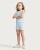 image 3 of F&F 2-Piece Girls Pure Cotton Knitted Flower Top and Shorts Set in Blue