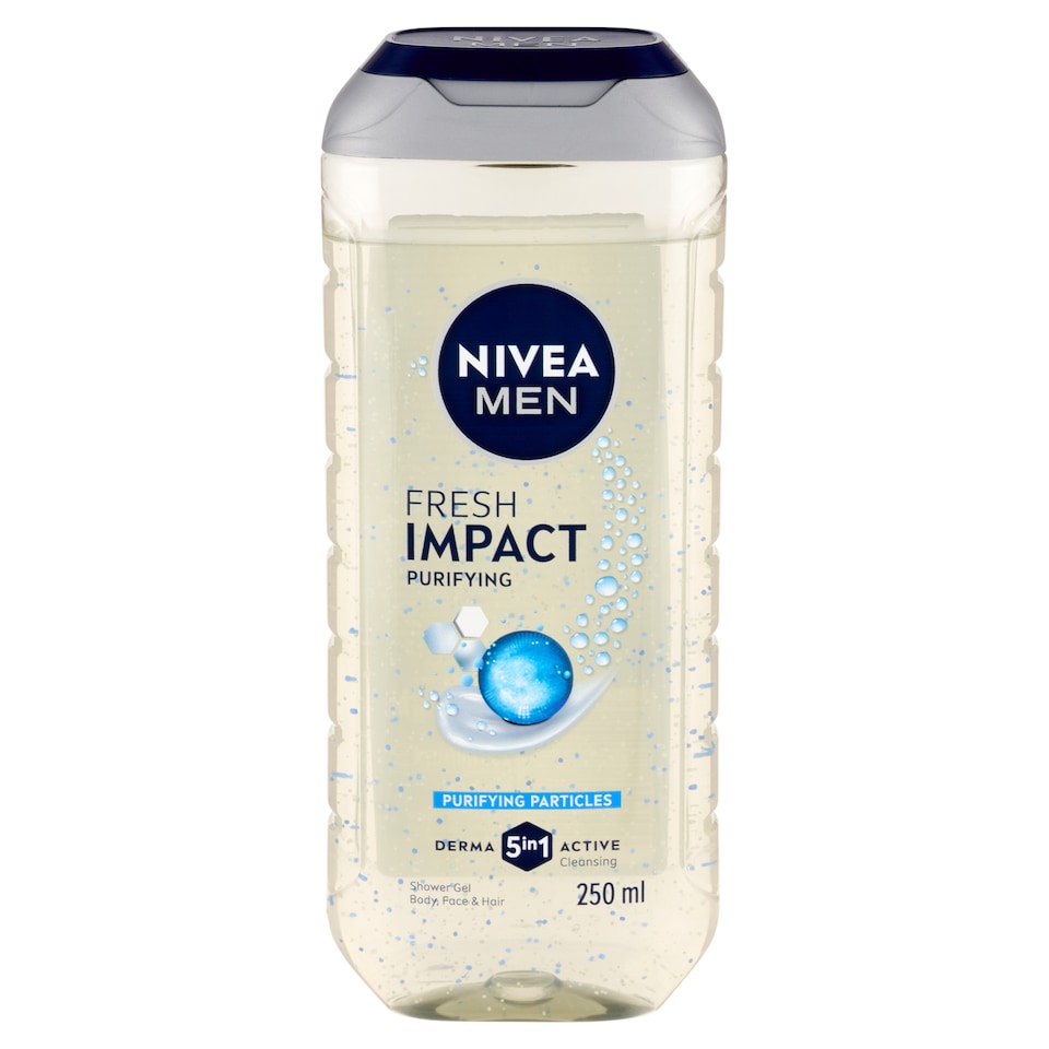 image 1 of NIVEA MEN Fresh Impact Shower Gel for Body, Face, Hair 250 ml
