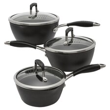 Go Cook Forged Aluminium Saucepan Set 3Pc