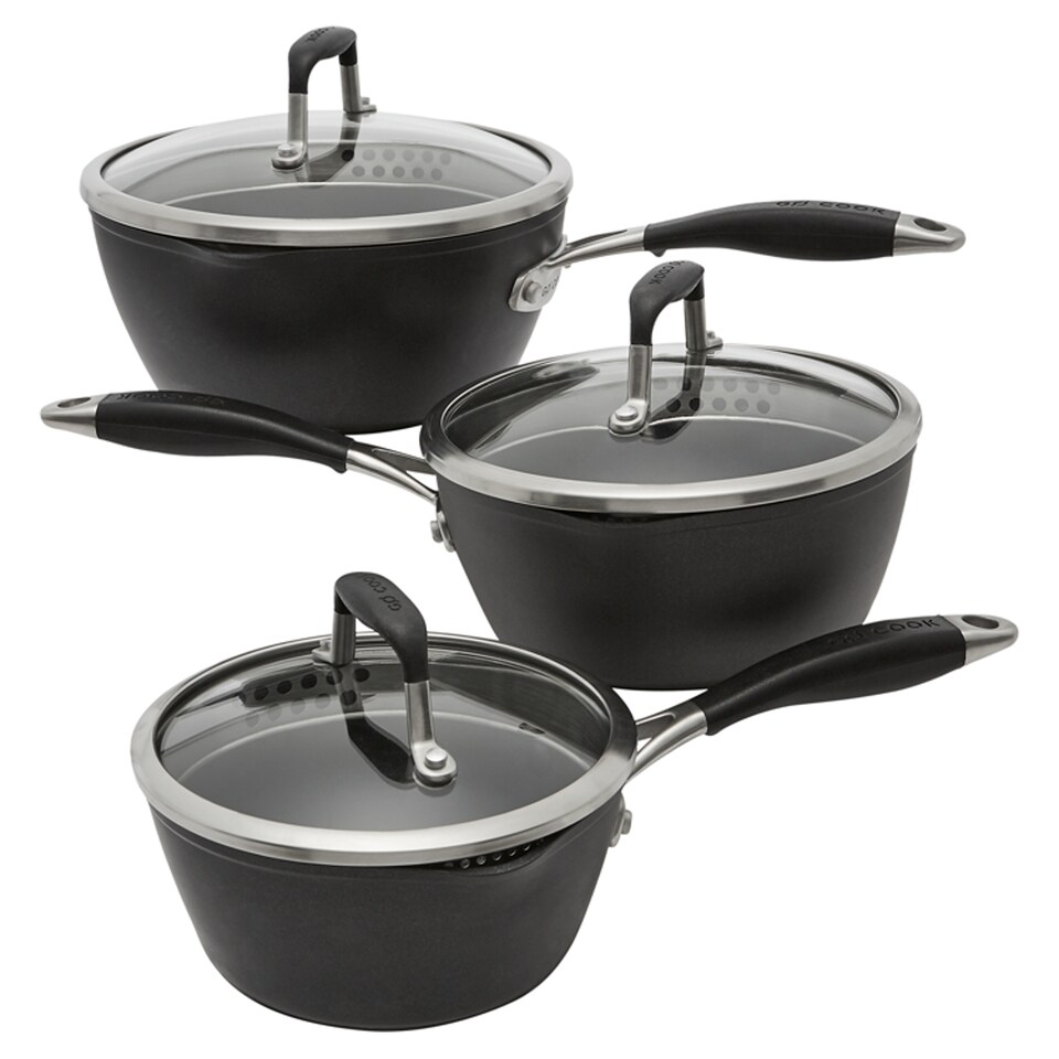 Go Cook Forged Aluminium Saucepan Set 3Pc