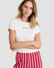 image 1 of F&F Cotton Rich Heart Embroidered Pyjama T-Shirt in White