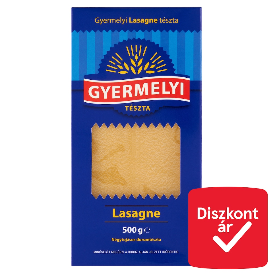 Gyermelyi Lasagne négytojásos durumtészta 500 g