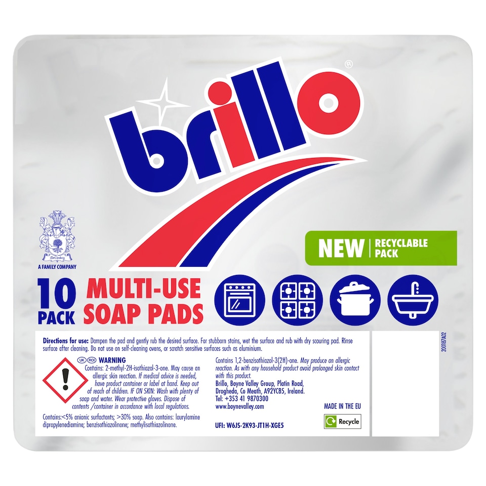 Mr Muscle & Brillo Soap Pads 10 Pack Tesco Groceries