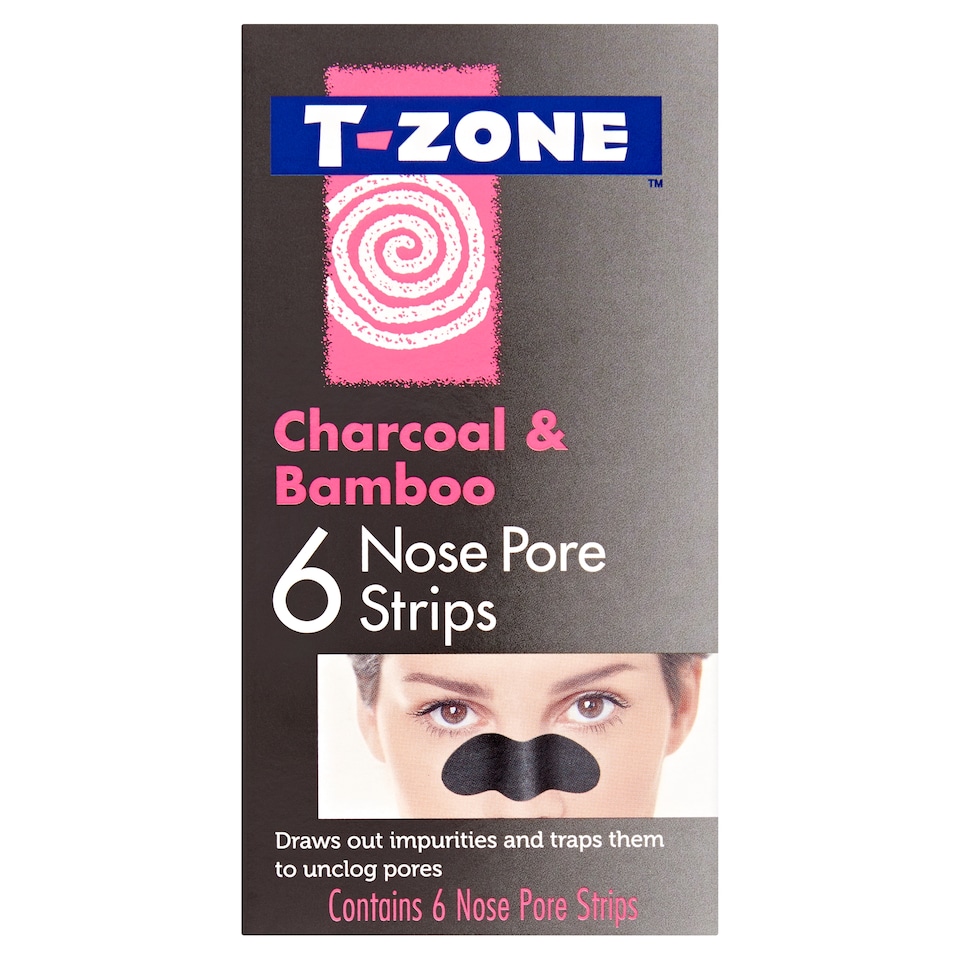 T-Zone Charcoal & Bamboo Nose Pore Strips 6S