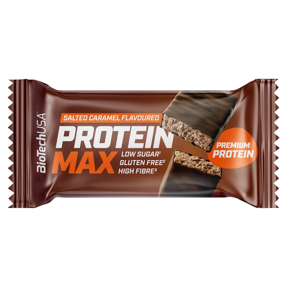 BioTechUSA Protein Max sós karamell ízű bevont fehérjeszelet édesítőszerekkel 45 g