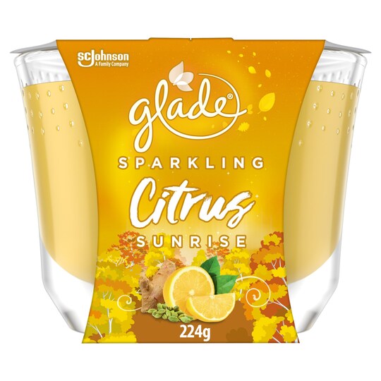 Glade Candle Sparkling Citrus Sunrise 224G Tesco Groceries