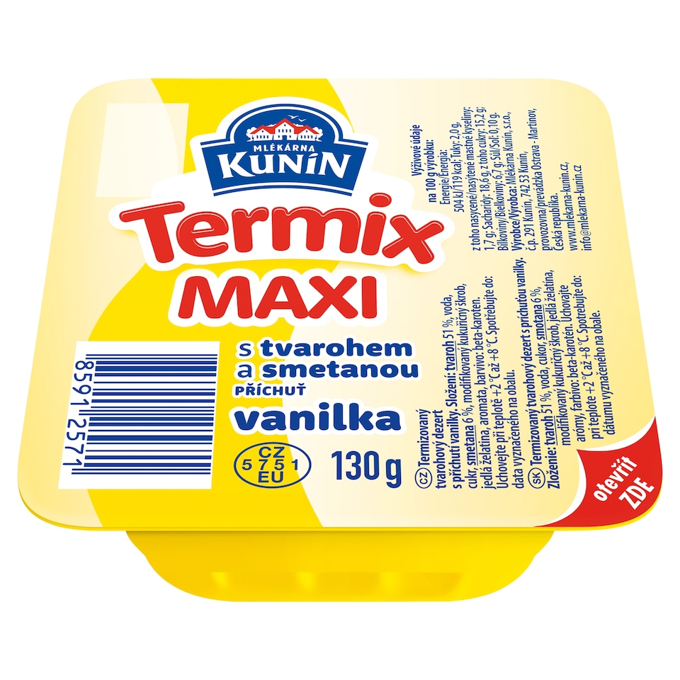 Mlékárna Kunín Termix Maxi Vanilla 130 g