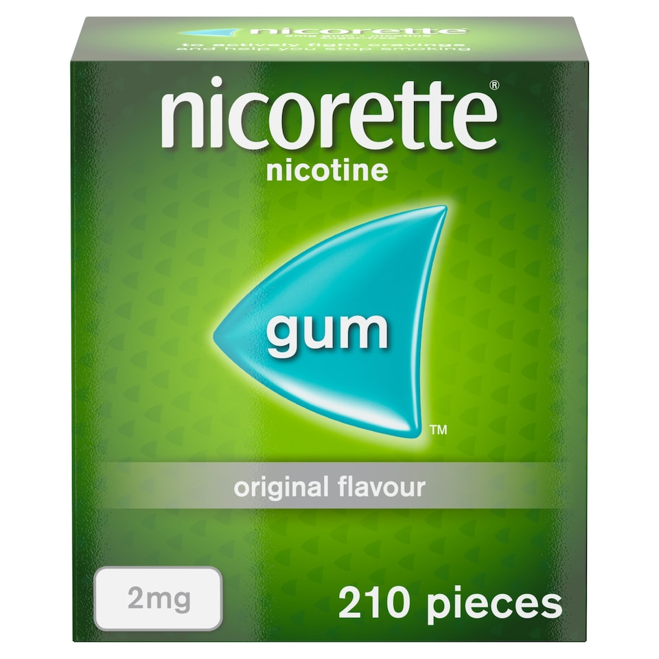 image 1 of Nicorette Stop Smoking Aid 2mg Nicotine Gum - Original 210s