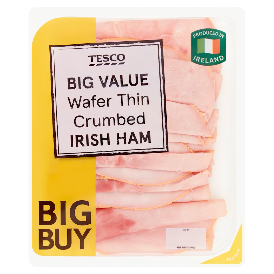Tesco Big Buy Wafer Thin Crumbed Irish Ham 320G