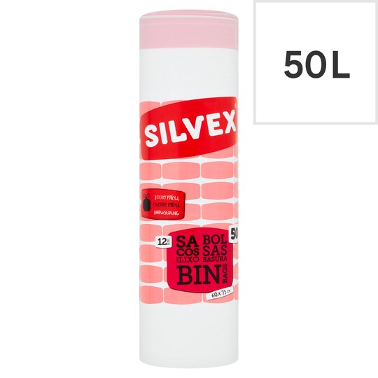 Silvex Bin Liners 50 Litres 12 Bags Tesco Groceries