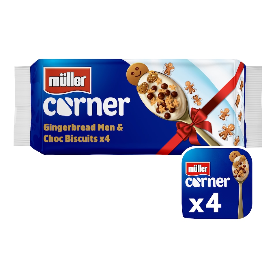 image 1 of Muller Corner Yogurt Gingerbread Men & Choc Balls 4x124g