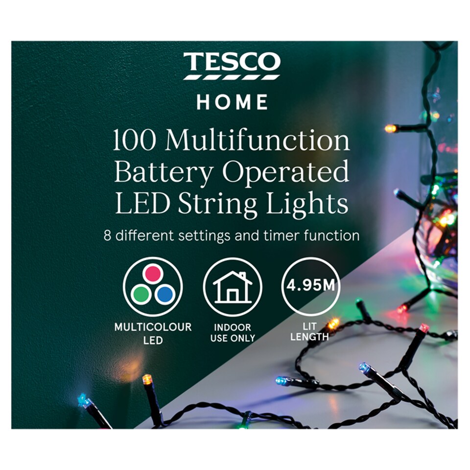 image 1 of T. 100 BATTERY MULTI-COLOURED TIMER LIGHTS 